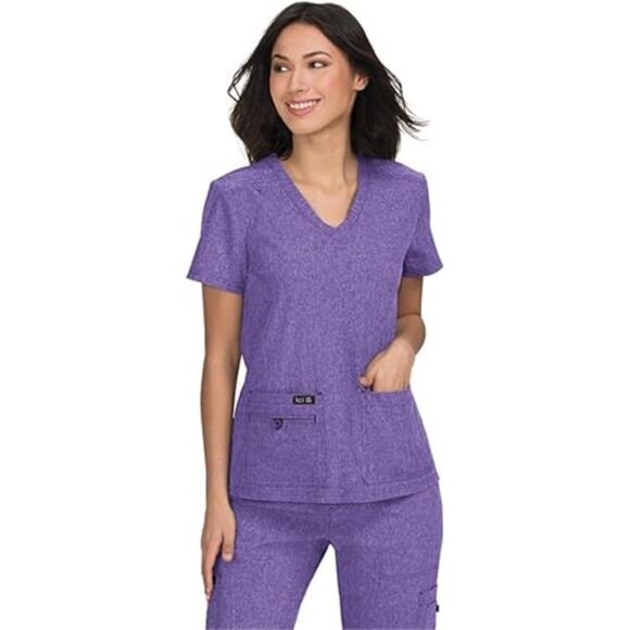 Women's 4-Pocket Stretch Scrub Top - Picture 3 of 3